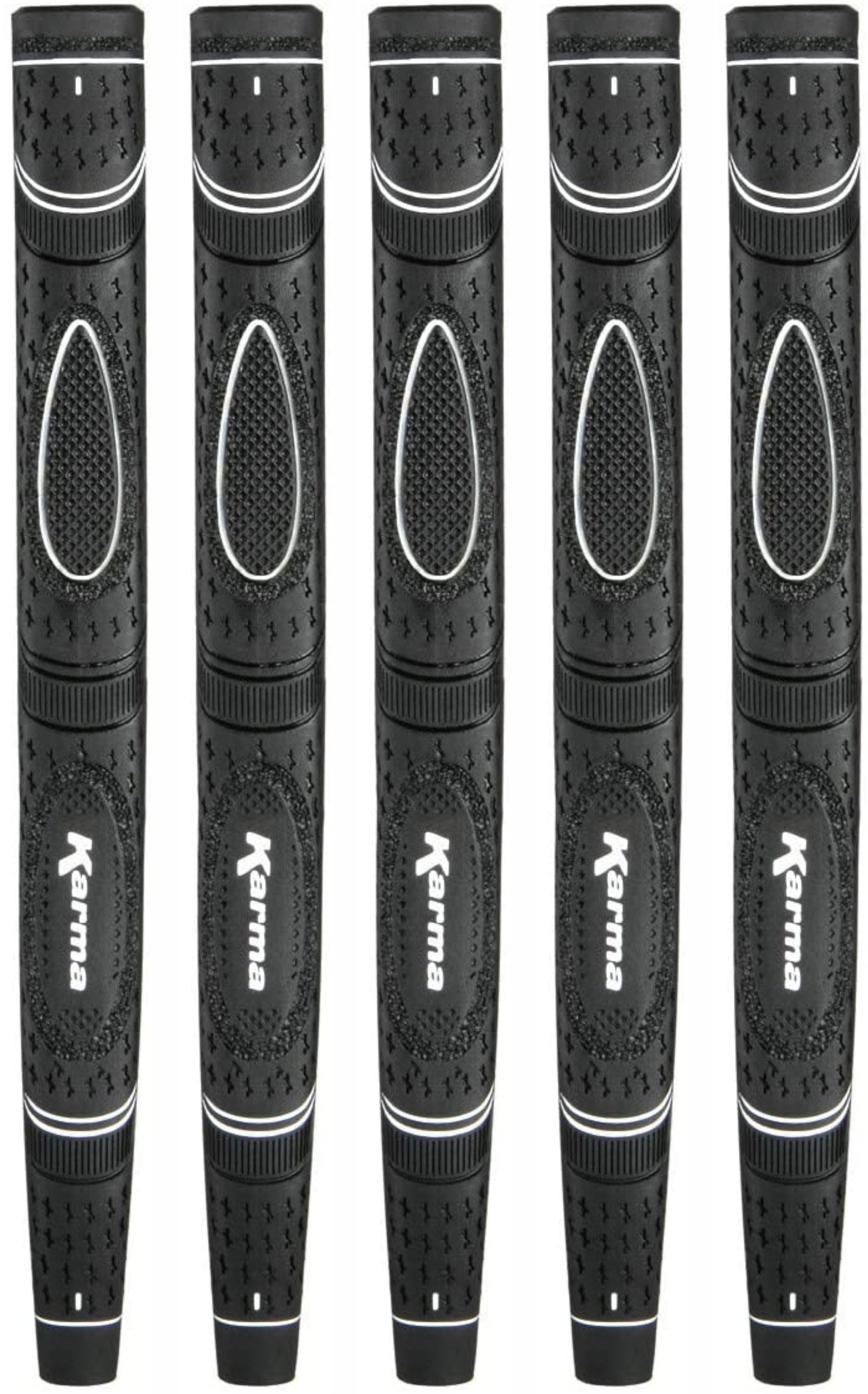 5 Pack Karma Black Dual Touch Midsize Putter Grip