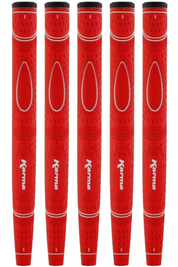 5 Pack Karma Red Dual Touch Midsize Putter Grip
