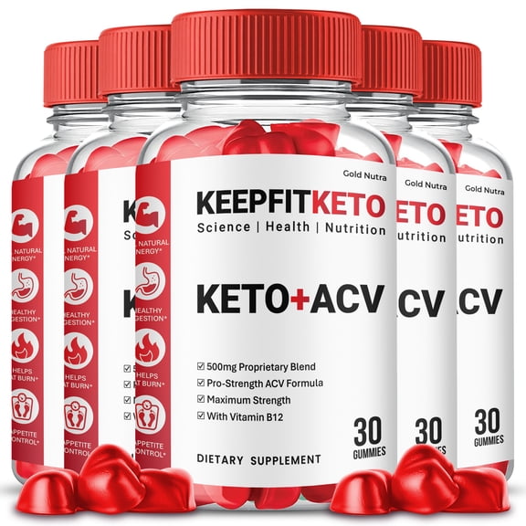 (5 Pack) Keep Fit Keto ACV Gummies, Higher Potency, Keep Fit Keto Gummies Supplement, 30 Day Supply Per Bottle