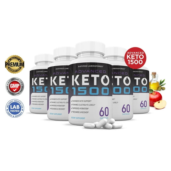 (5 Pack) Keto 1500 Keto ACV Pills 1275mg Alternative to Gummies Dietary Supplement 300 Capsules