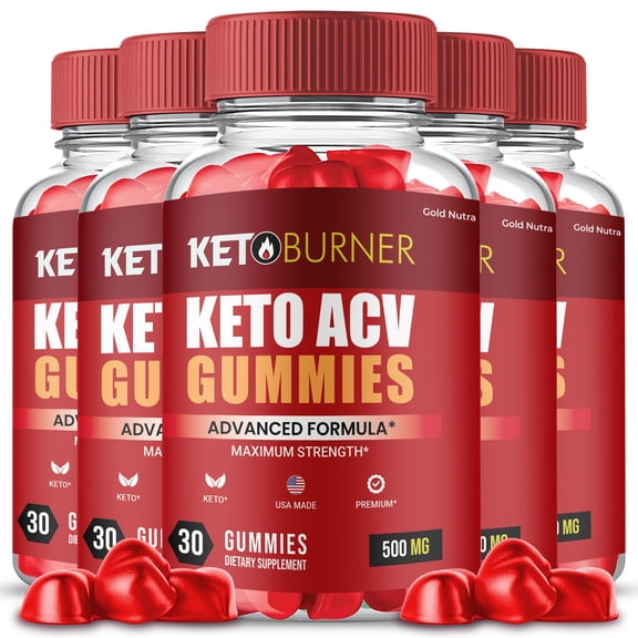(5 Pack) Keto Burner Keto ACV Gummies, KetoBurner + Apple Cider Vinegar Max Strength for Men and Women