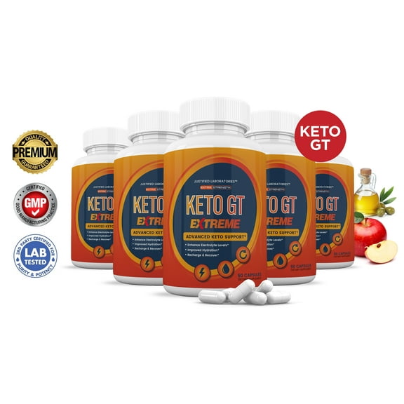 (5 Pack) Keto GT ACV Extreme Pills 1675mg Alternative to Gummies Dietary Supplement 300 Capsules