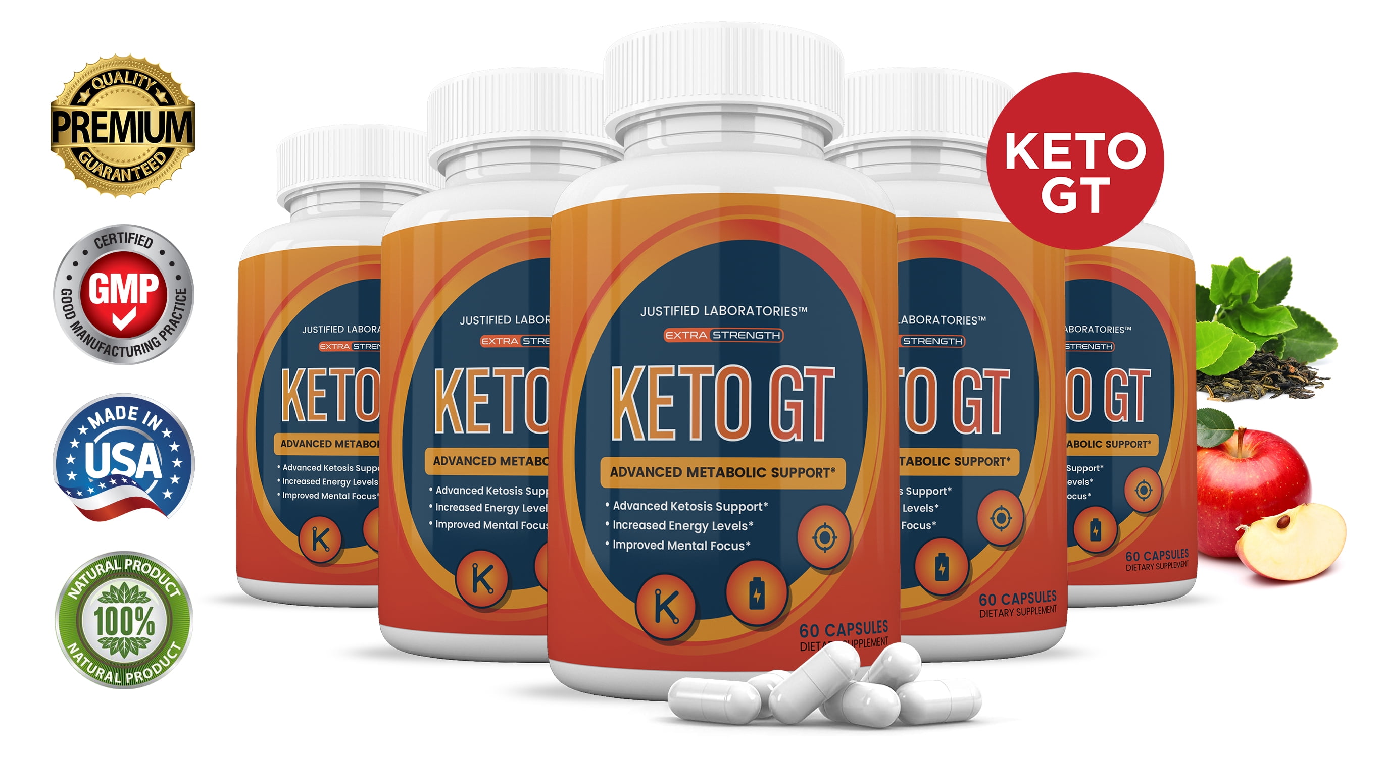 (5 Pack) Keto GT Advanced Includes Apple Cider Vinegar goBHB Exogenous