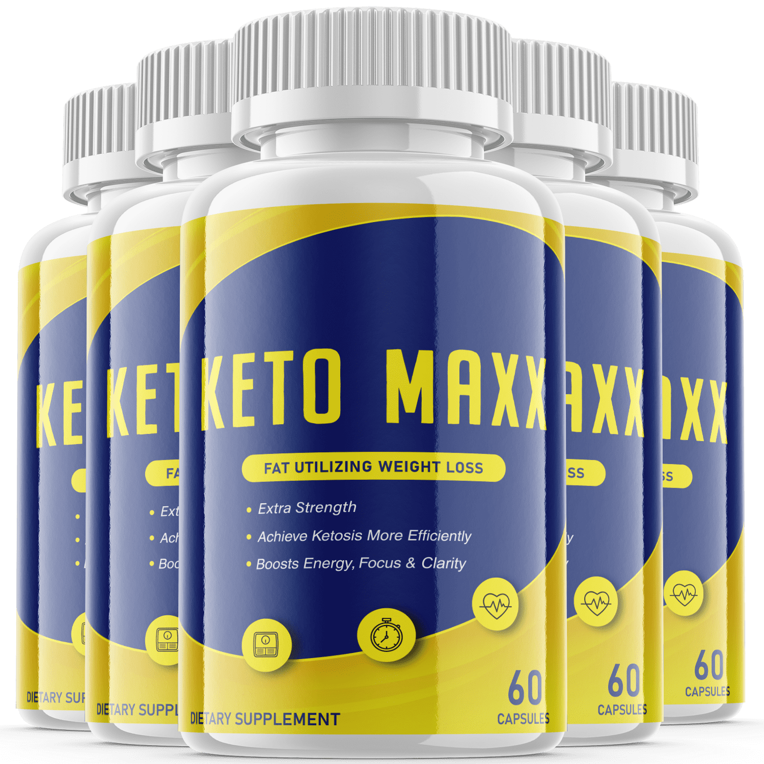 (5 Pack) Keto Maxx - Supplement for Weight Loss - Energy & Focus Boosting Dietary Supplements for Weight Management & Metabolism - Advanced Fat Burn Raspberry Ketones Pills - 300 Capsules