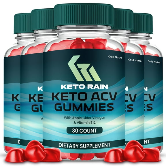 (5 Pack) Keto Rain ACV Gummies, Keto Rain Keto + ACV Gummies, Maximum Strength Official Supplement for Men and Women