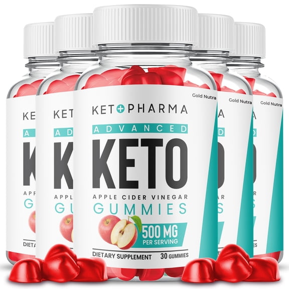 (5 Pack) KetoPharma Keto ACV Gummies, Apple Cider Vinegar, Max Strength, 5 Month Supply Dietary Supplement, Made in USA