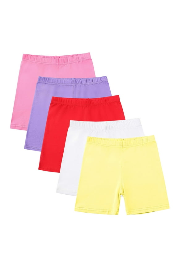 5 Pack Kids Girls Leggings Shorts High Waist Bike Cartwheel Shorts Toddler Under Dress Dance Short for Children Size 5-14 Years