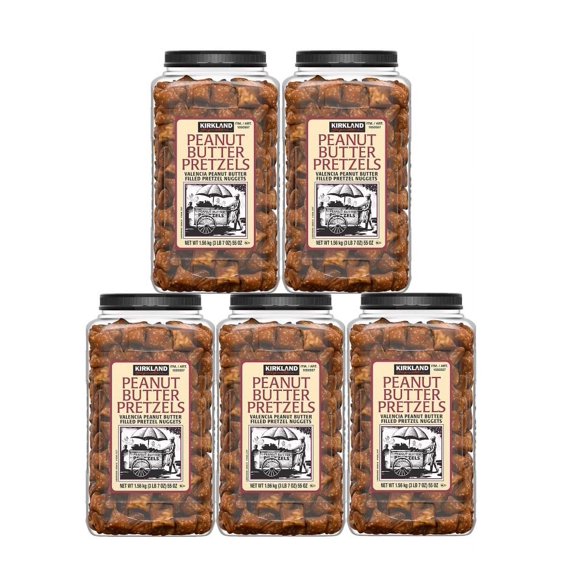 5 Pack | Kirkland Signature Peanut Butter Filled Pretzel Nuggets, 55 oz