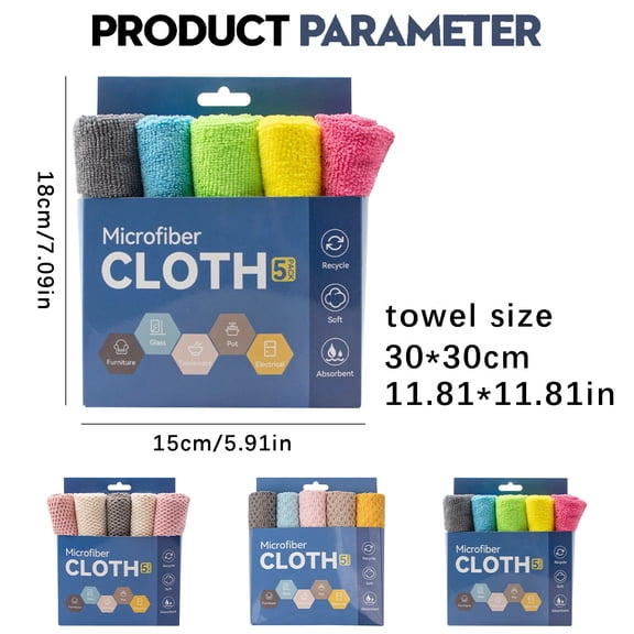 5-Pack Kitchen Cleaning Cloths, Style B, Light Woven Towel Fabric Stove grease stain cleaning,cleaning wipes,Cotton textile-B