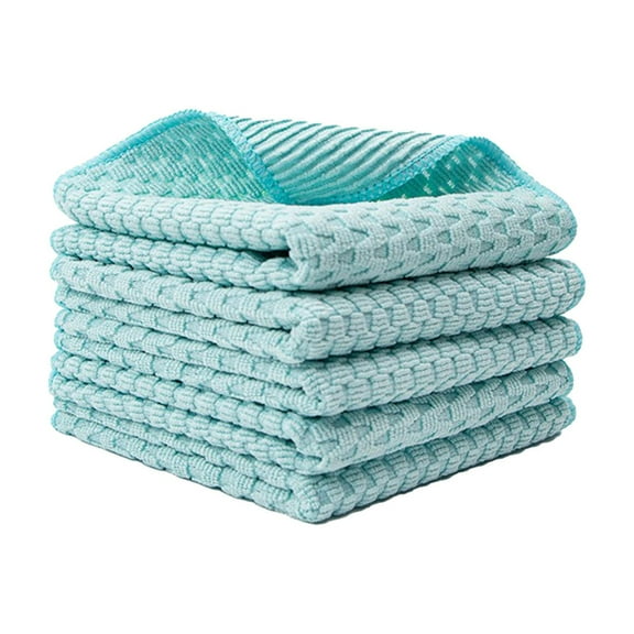 5 Pack Kitchen Dish Cloths, Texture Design Ultra Soft Absorbent Dish Towels for Drying Dishes Quick Drying Kitchen Towels Dish Rags, 11.8 X 11.8 Inches Kitchen Towels