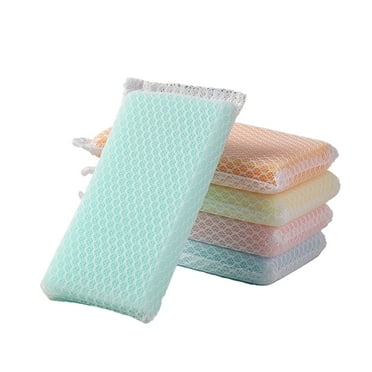 5 Pack Kitchen Dishwashing Sponge, Mesh Net Scouring Pad, Non-Scratch Scrub Sponge Kitchen Cleaning Sponge Block Kitchen Cleaning Tool