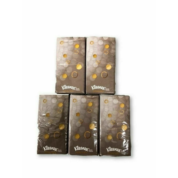 5 Pack Kleenex Pocket Size Tissues Ultra Soft and Silky Travel On the