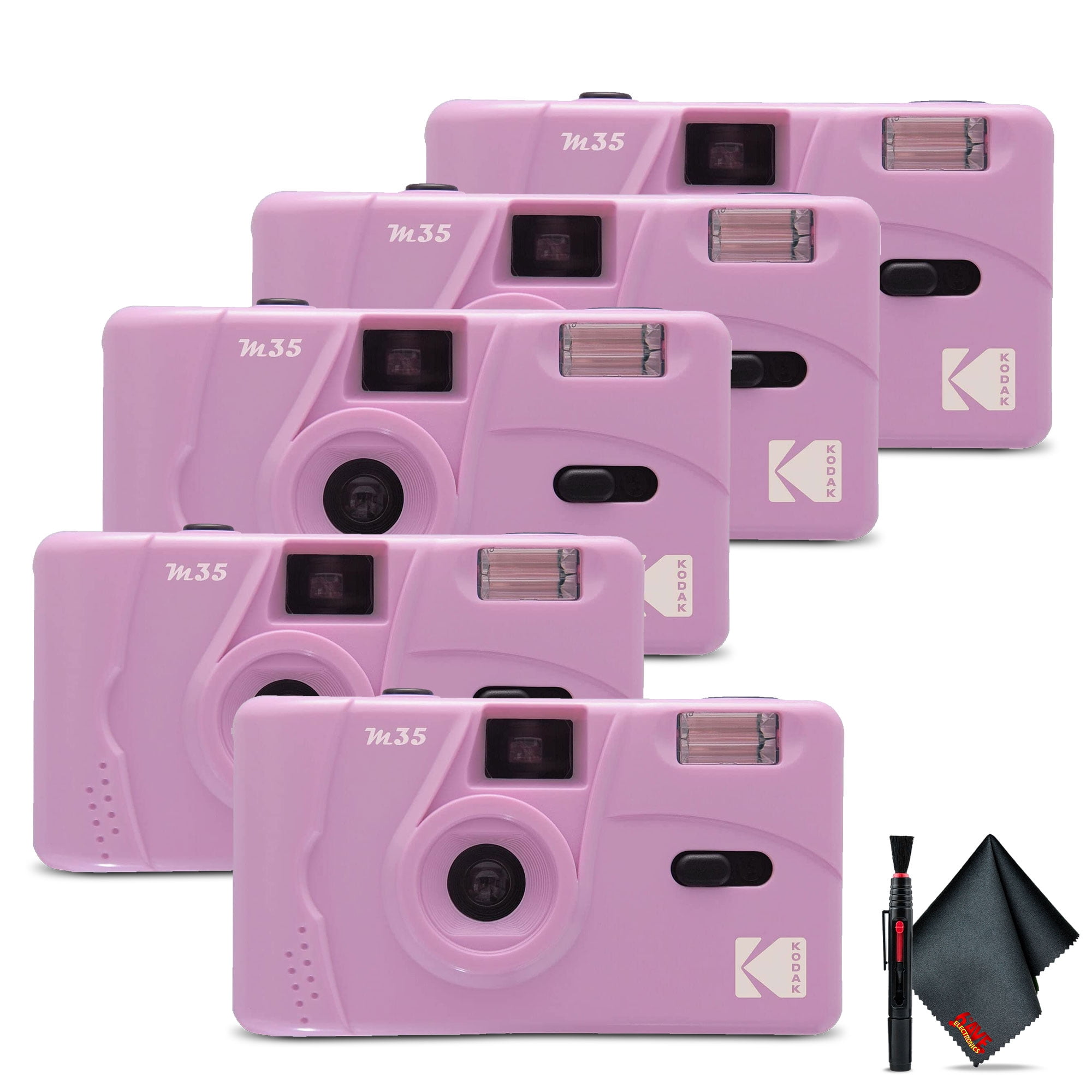5Pack Kodak M35 35mm Film Camera (Purple) Focus Free, Reusable