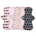 thumbnail image 1 of 5 Pack (L,11.8 inch)-Premium Bamboo Fleece Reusable Menstrual Pads - Washable Cloth Pads for Heavy Flow- Highly Absorbent Cloth Panty Liner Pads for Teens & Women,Incontinence Pads, 1 of 4