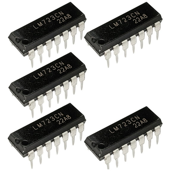 5 Pack LM723N 14 Pin Linear Voltage Regulator Adjustable ICs
