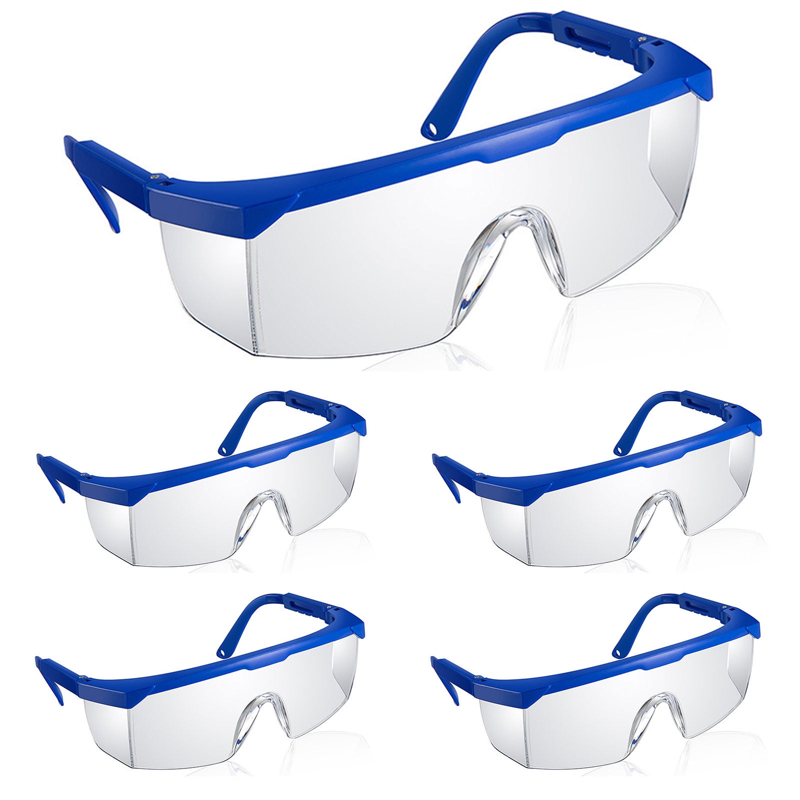 5 Pack LOFIR Safety Goggles Adjustable Protective Glasses Lightweight Fog Proof Clear Lenses Work Eyewear for Women Men Walmart