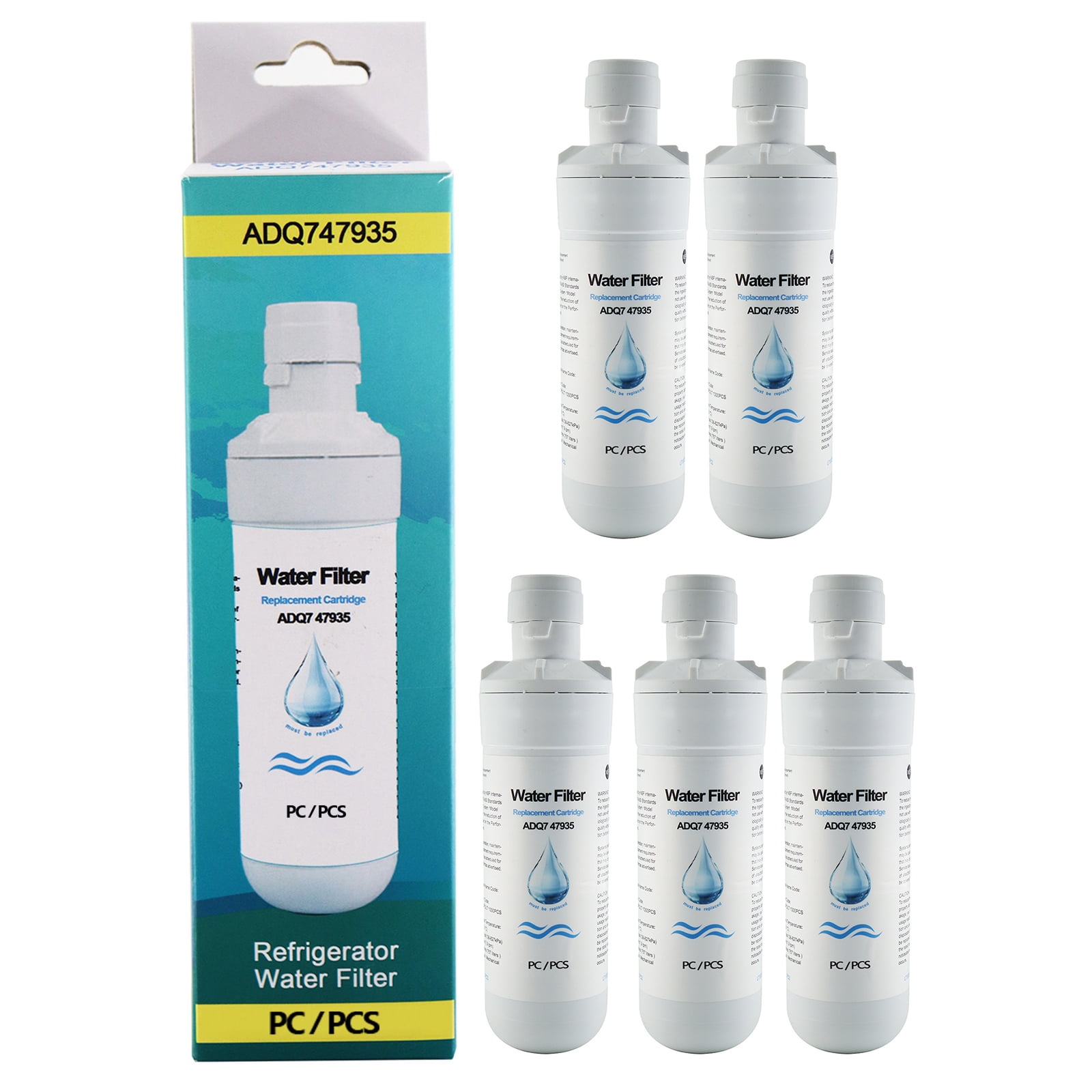 5 Pack LT1000PCS Refrigerator Water Filter, Compatible LFXS26973S ...