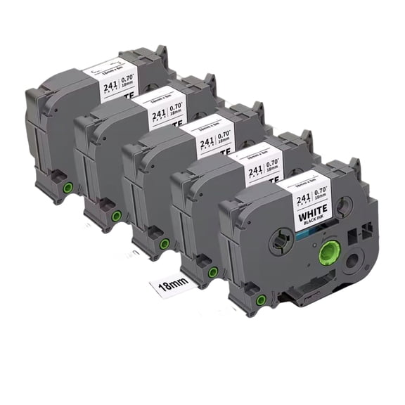 5 Pack Label Maker Tape Laminated Replacement for Brother P-Touch Label Maker Refills TZe Tz Tape Work with Brother PT-D400 PTD410 PTD600