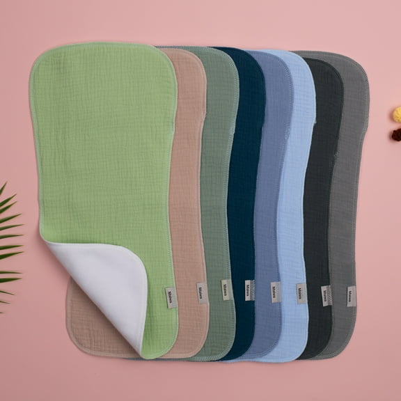 5-Pack Large Burp Cloths for Baby Boys & Girls - 100% Cotton, Extra Absorbent & Soft for Newborn Skin | Unisex Essentials for Feeding, Nursing & Spit Ups - Baby Shower Gift