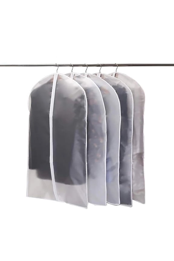 5-Pack Large Clear Garment Bags,Mothproof Garment Bags,Garment Cover,Hanging Garment Bags,Travel Storage,Large Storage Containers with Zipper Clothes Box Lids,Zippered Storage Bags for Closet