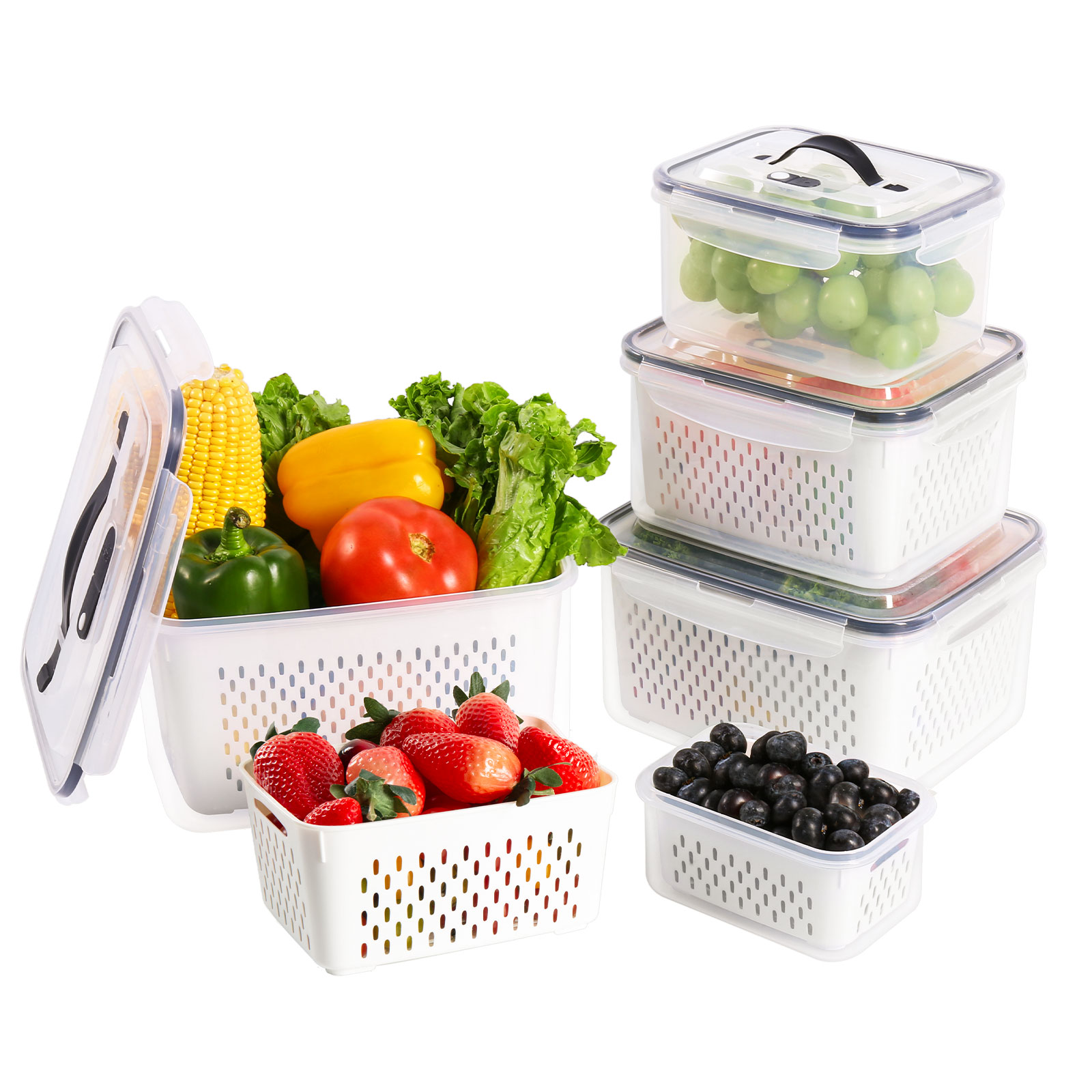 rubbermaid freshworks produce saver food storage container, large, 17.3