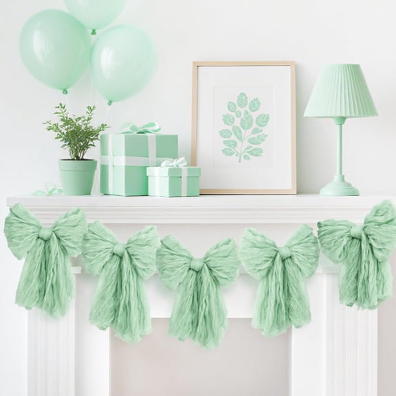 5-Pack Large Holiday Party Bows with Cord, Polyester Oversized Decorative Bows for Christmas, Weddings, Birthday Parties and Home Decorations