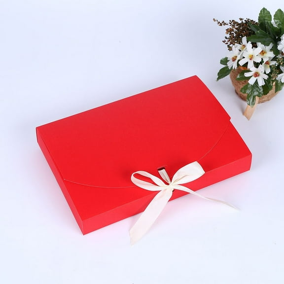 5 Pack Large Size Luxury Gift Card & Envelope Boxes, Premium Gift Envelope Wrapping Box With Lid & Elegant Ribbon Decoration, Suitable For Birthday Wedding Proposal Parties