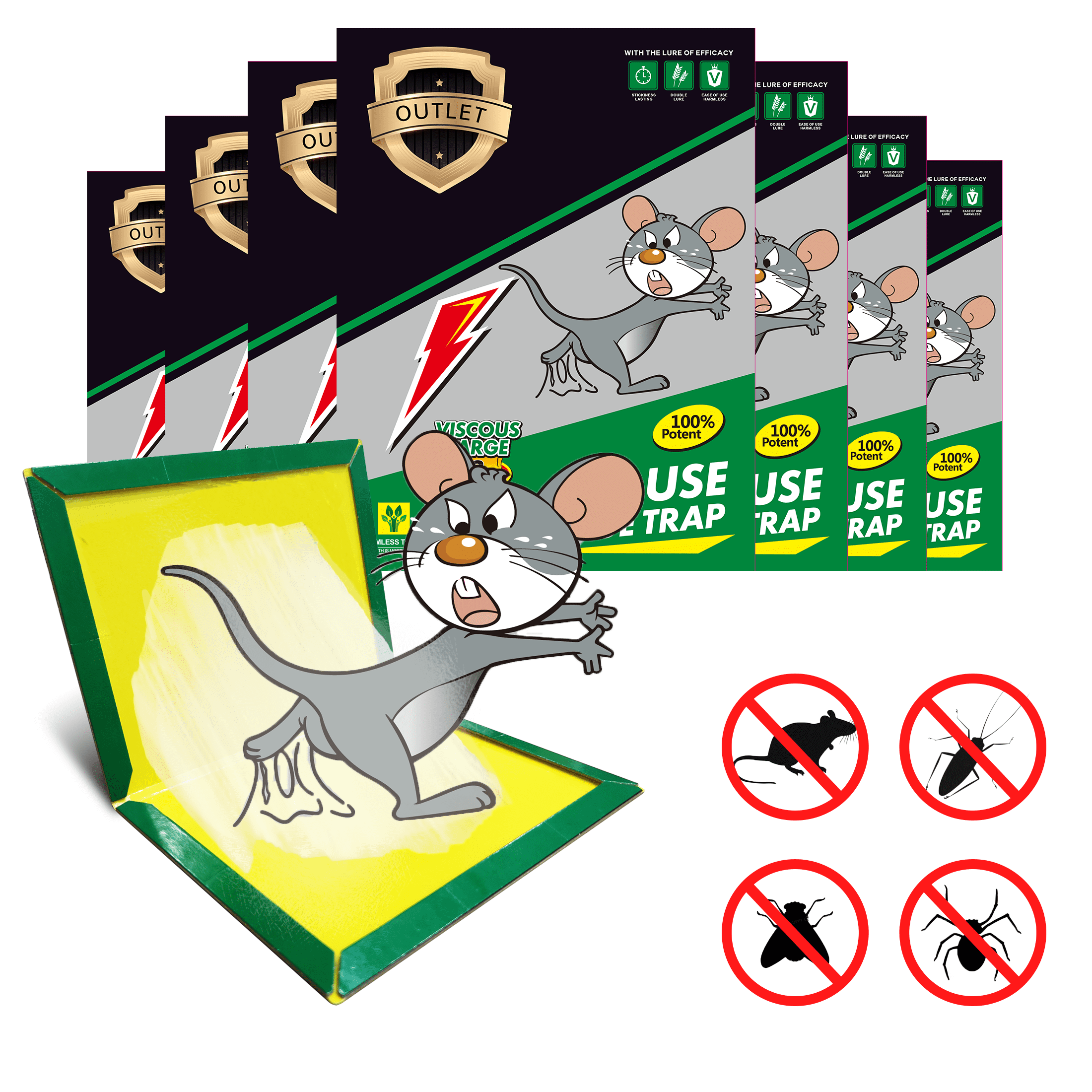 5 pack large sticky mouse traps mouse and insect glued mouse traps