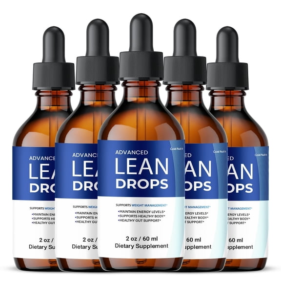 (5 Pack) Lean Drops Liquid Supplement, LeanDrops Max Strength Supplement, All Natural Formula, 60 ML per Bottle