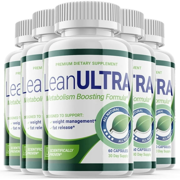 (5 Pack) Lean Ultra - Keto Weight Loss Formula - Energy & Focus Boosting Dietary Supplements for Weight Management & Metabolism - Advanced Fat Burn Raspberry Ketones Pills - 300 Capsules