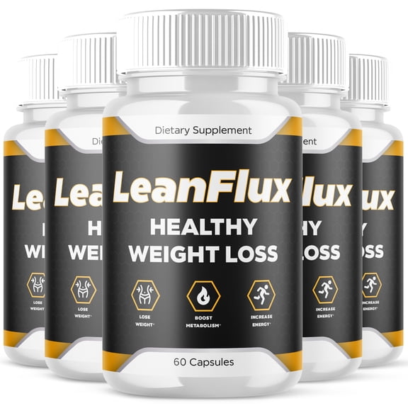 (5 Pack) LeanFlux - Keto Weight Loss Formula - Energy & Focus Boosting Dietary Supplements for Weight Management & Metabolism - Advanced Fat Burn Raspberry Ketones Pills - 300 Capsules
