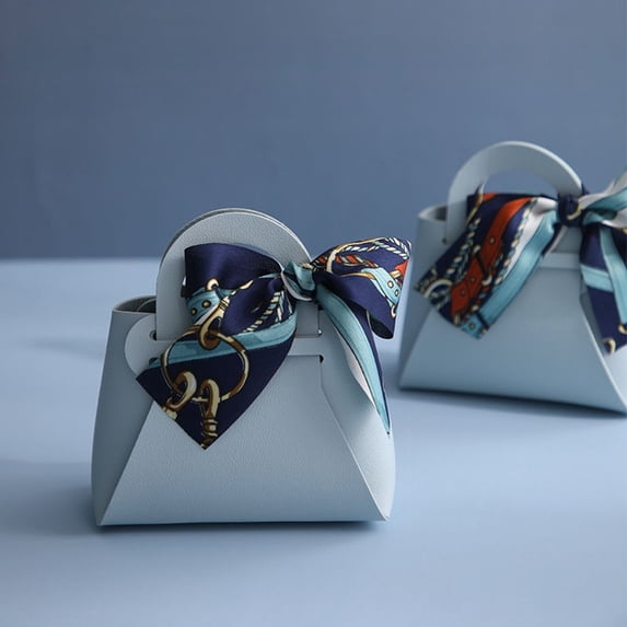 5 Pack Leather Gift Boxes,Mini Handbag Gift Bags,Party Favor Boxes,Wedding Candy Boxes,Treat Boxes for Wedding Baby Showers Birthday Christmas BLUE