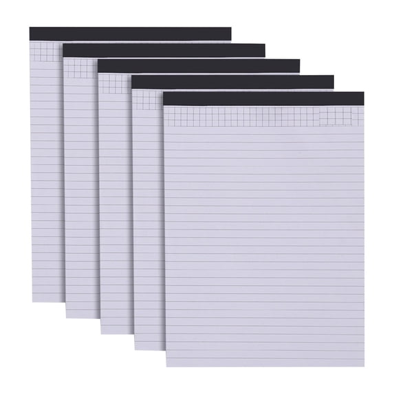 5 Pack Legal Pads for Office Supplies Paper Pads, White Note Pads for Work Lined Writing Pads Notebook White Legal Pads Wide Ruled Notepads 25 Sheets Per Writing Pad Legal Note Pad(White*5)