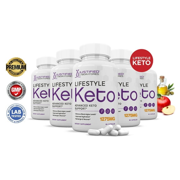 (5 Pack) Lifestyle Keto ACV Pills 1275mg Alternative to Gummies Dietary Supplement 300 Capsules