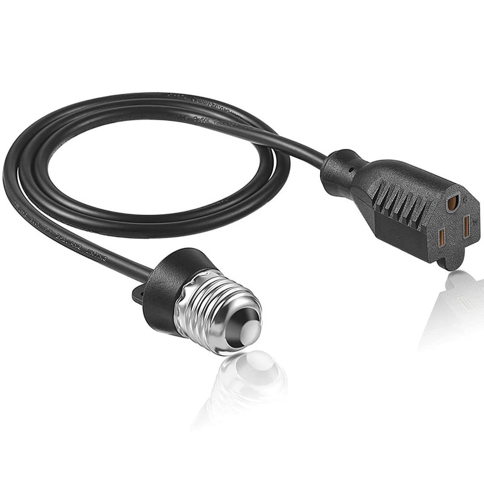 5 Pack Light Bulb Outlet Socket Adapter, E26/E27 Light Socket To Plug Adapter Convert 3 2 Cord