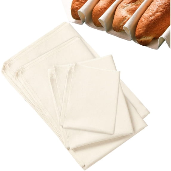 5 Pack Linen Bread Towels for Dough Raising and Fermentation, Unbleached Cotton, 48x36cm, 75x45cm, 90x75cm, 150x60cm