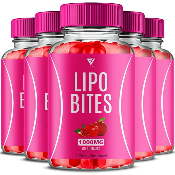 (5 Pack) Lipo Bites Keto ACV Gummies LipoBites Advanced Supplement (300 Gummies)