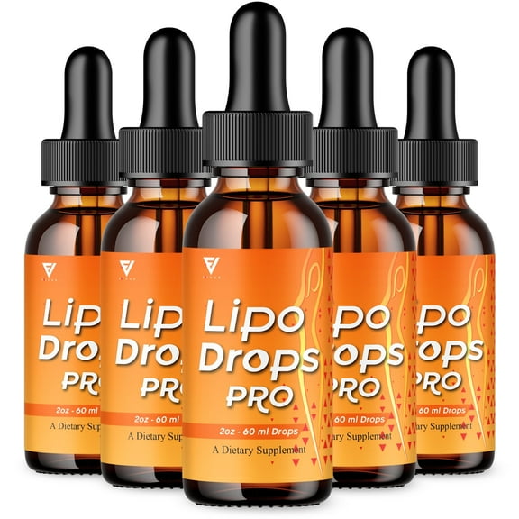 (5 Pack) Lipo Drops Pro Health Management, LipoDropsPro Advanced Support (10oz)