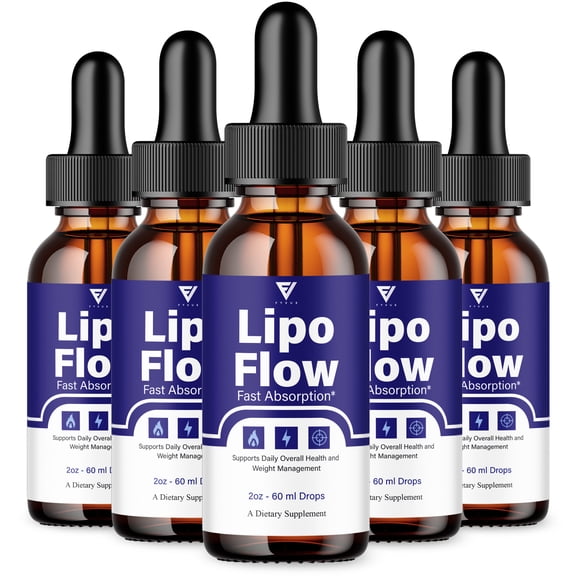 (5 Pack) Lipo Flow Weight Management Support, LipoFlow Advanced Drops (10oz)