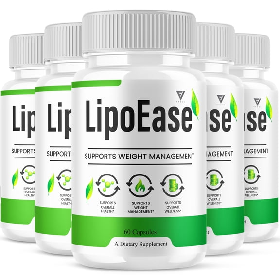 (5 Pack) LipoEase Weight Management Support, Lipo Ease Supplement (300 Capsules)