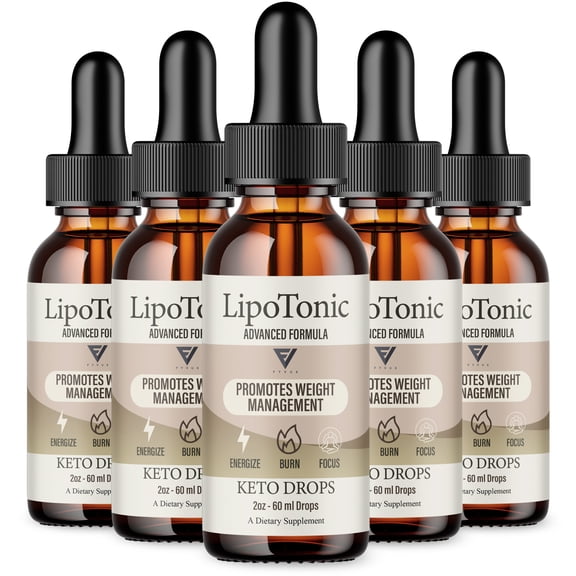 (5 Pack) Lipotonic Drops Weight Management , Lipo tonic Supplement (10oz)