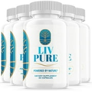 5 Pack Liv Pure Powered by Nature Advanced Formula Liver Live Pure Perification Function Supplement 300 Capsules