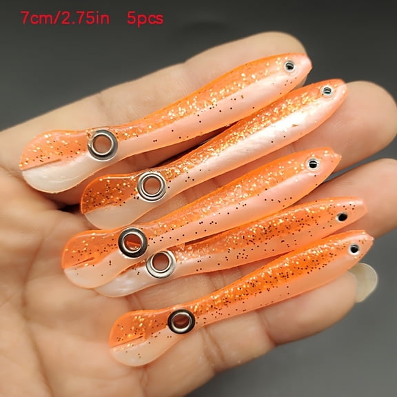 5-Pack Loach Bionic Lure, Soft Bait for Casting with Tail Wagging Action, 7cm/10cm, 2g/6g, for Freshwater Pale Chub, Mandarin Fish, Bass, Snakehead, Catfish, Soft Worm/Soft Fish Lure