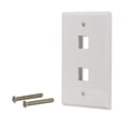 thumbnail image 1 of 5 Pack Lot 2 port Hole Keystone Jack Wall Plate Smooth Surface White, 1 of 3