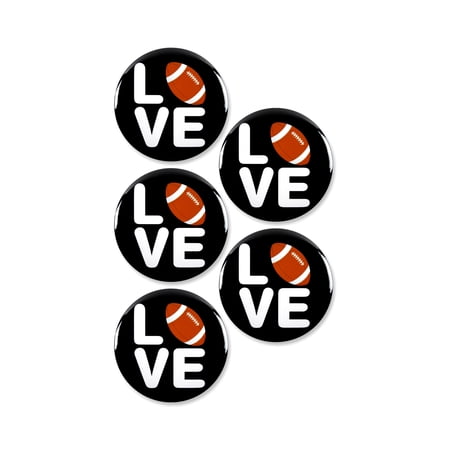 5 Pack - Love Football Pinback Buttons - 2.25 Inch