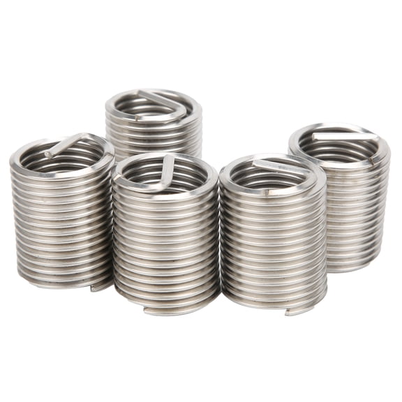 5-Pack M22x2.5 Thread Repair Inserts, Stainless Steel Reducing Nut Sleeves for Aluminum Alloy & Metal Hole Restoration 5Pcs stainless steel