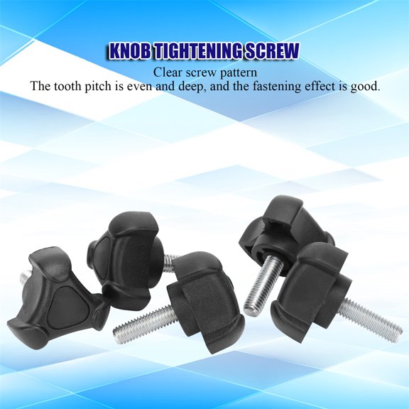 5-Pack M6 Triangular Hand Knobs, 20mm ABS Plastic Clamping Screws for Industrial Hardware 5Pcs 20mm