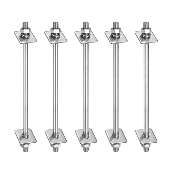 5 Pack M8x180mm 304 Stainless Steel Double End Threaded Stud Screws Set