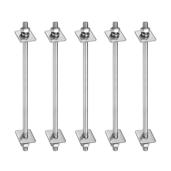 5 Pack M8x190mm 304 Stainless Steel Double End Threaded Stud Screws Set