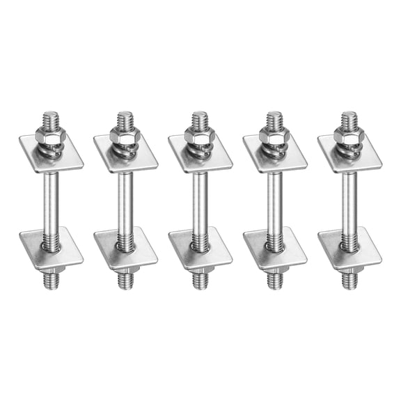 5 Pack M8x85mm 304 Stainless Steel Double End Threaded Stud Screws Set